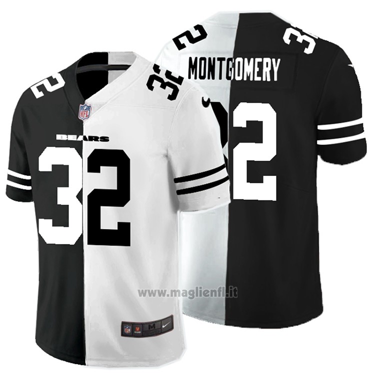Maglia NFL Limited Chicago Bears Montgomery Black White Split